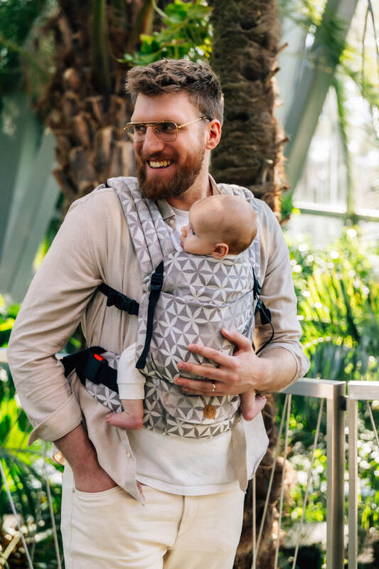 LennyLight Carrier, jacquard weave, (55% cotton, 45% TENCEL™ Lyocell) - HEXAFLOWERS - MIRROR (grade B) - Woven Baby Size - Standard   lenny_light    #