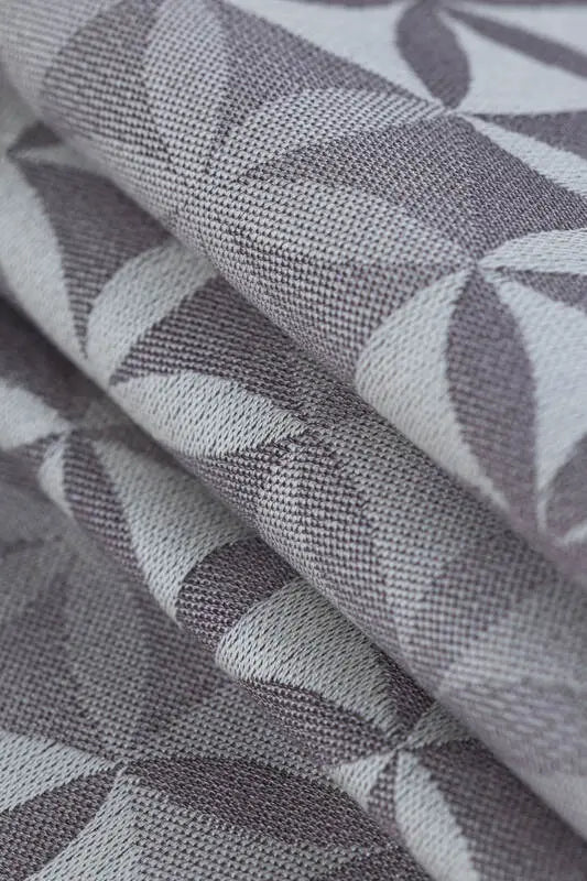 Baby Wrap, Jacquard Weave (55% cotton, 45% TENCEL™ Lyocell) - HEXAFLOWERS - MIRROR - Woven Baby XS - 4   long_woven_wraps    #