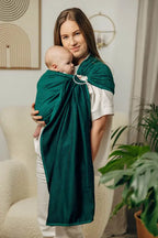 Ring Sling - EMERALD - 100% Cotton - Herringbone Weave -  with gathered shoulder - standard 1.8m - Woven Baby    ring_slings    #