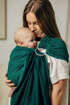Ring Sling - EMERALD - 100% Cotton - Herringbone Weave -  with gathered shoulder - standard 1.8m - Woven Baby    ring_slings    #