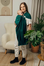 Ring Sling - EMERALD - 100% Cotton - Herringbone Weave -  with gathered shoulder - standard 1.8m - Woven Baby    ring_slings    #