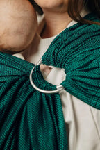 Ring Sling - EMERALD - 100% Cotton - Herringbone Weave -  with gathered shoulder - standard 1.8m - Woven Baby    ring_slings    #