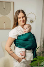 Ring Sling - EMERALD - 100% Cotton - Herringbone Weave -  with gathered shoulder - standard 1.8m - Woven Baby    ring_slings    #