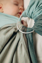 My First Ring Sling, Herringbone Weave (100% cotton) - with gathered shoulder - LITTLE HERRINGBONE BABY MINT - standard 1.8m (grade B) - Woven Baby    ring_slings    #