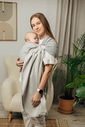 Ring Sling, Herringbone Weave (100% cotton) - with gathered shoulder - LITTLE HERRINGBONE GREY - standard 1.8m