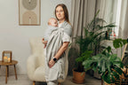 Ring Sling, Herringbone Weave (100% cotton) - with gathered shoulder - LITTLE HERRINGBONE GREY - standard 1.8m - Woven Baby    ring_slings    #