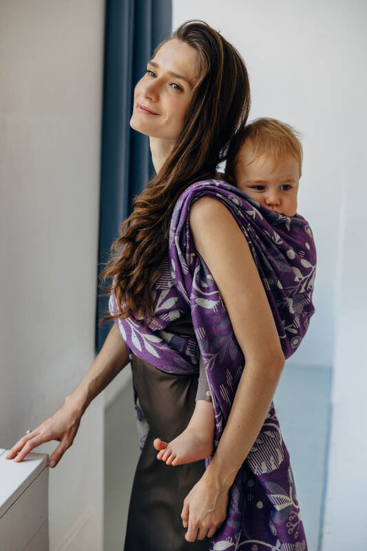 Baby Wrap, Jacquard Weave (39% merino wool, 28% combed cotton, 23% linen, 10% tussah silk) - EXPERIMENT no. 35 - Woven Baby XS - 4   long_woven_wraps    #
