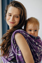 Baby Wrap, Jacquard Weave (39% merino wool, 28% combed cotton, 23% linen, 10% tussah silk) - EXPERIMENT no. 35 - Woven Baby XS - 4   long_woven_wraps    #
