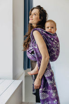 Baby Wrap, Jacquard Weave (39% merino wool, 28% combed cotton, 23% linen, 10% tussah silk) - EXPERIMENT no. 35 - Woven Baby XS - 4   long_woven_wraps    #