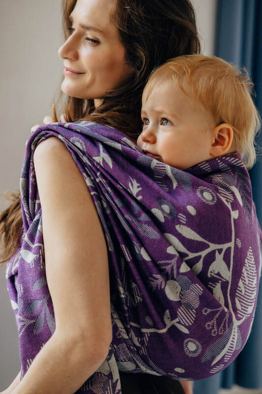 Baby Wrap, Jacquard Weave (39% merino wool, 28% combed cotton, 23% linen, 10% tussah silk) - EXPERIMENT no. 35 - Woven Baby XS - 4   long_woven_wraps    #