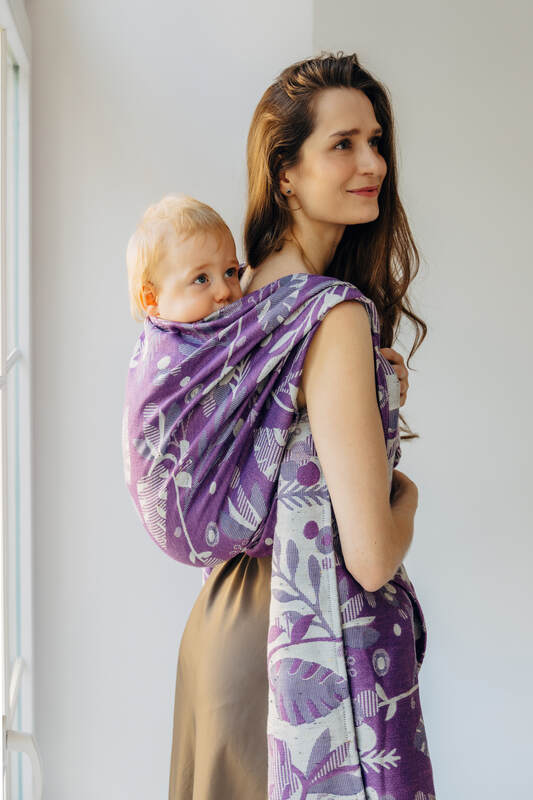 Baby Wrap, Jacquard Weave (39% merino wool, 28% combed cotton, 23% linen, 10% tussah silk) - EXPERIMENT no. 35 - Woven Baby XS - 4   long_woven_wraps    #