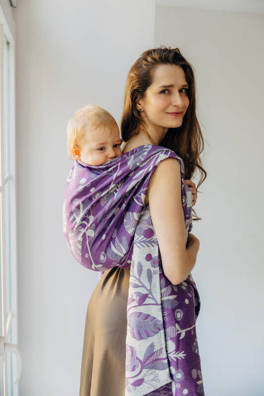 Baby Wrap, Jacquard Weave (39% merino wool, 28% combed cotton, 23% linen, 10% tussah silk) - EXPERIMENT no. 35 - Woven Baby XS - 4   long_woven_wraps    #
