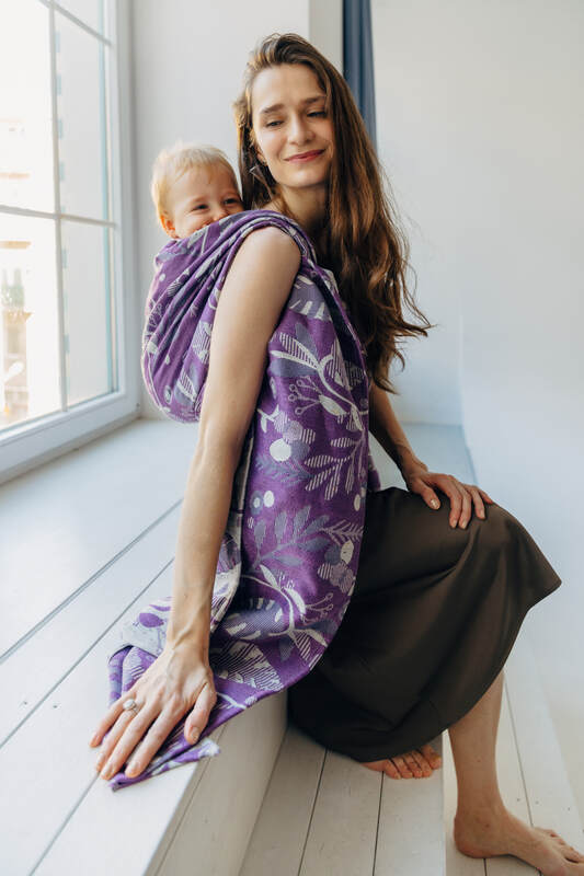 Baby Wrap, Jacquard Weave (39% merino wool, 28% combed cotton, 23% linen, 10% tussah silk) - EXPERIMENT no. 35 - Woven Baby XS - 4   long_woven_wraps    #