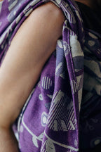 Baby Wrap, Jacquard Weave (39% merino wool, 28% combed cotton, 23% linen, 10% tussah silk) - EXPERIMENT no. 35 - Woven Baby XS - 4   long_woven_wraps    #