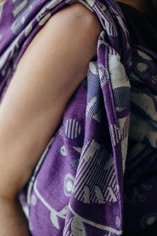 Baby Wrap, Jacquard Weave (39% merino wool, 28% combed cotton, 23% linen, 10% tussah silk) - EXPERIMENT no. 35 - Woven Baby XS - 4   long_woven_wraps    #