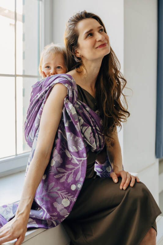 Baby Wrap, Jacquard Weave (39% merino wool, 28% combed cotton, 23% linen, 10% tussah silk) - EXPERIMENT no. 35 - Woven Baby XS - 4   long_woven_wraps    #