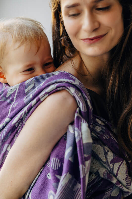 Baby Wrap, Jacquard Weave (39% merino wool, 28% combed cotton, 23% linen, 10% tussah silk) - EXPERIMENT no. 35 - Woven Baby XS - 4   long_woven_wraps    #