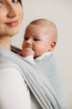 Baby Sling, Herringbone Weave (100% cotton) - LITTLE HERRINGBONE GREY (grade B) - Woven Baby M - 6   long_woven_wraps    #