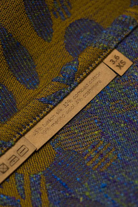 Baby Wrap, Jacquard Weave (45% tussah silk, 32% combed cotton, 19% merino wool, 4% cashmere) - EXPERIMENT no. 37 - Woven Baby Size - XS   long_woven_wraps    #