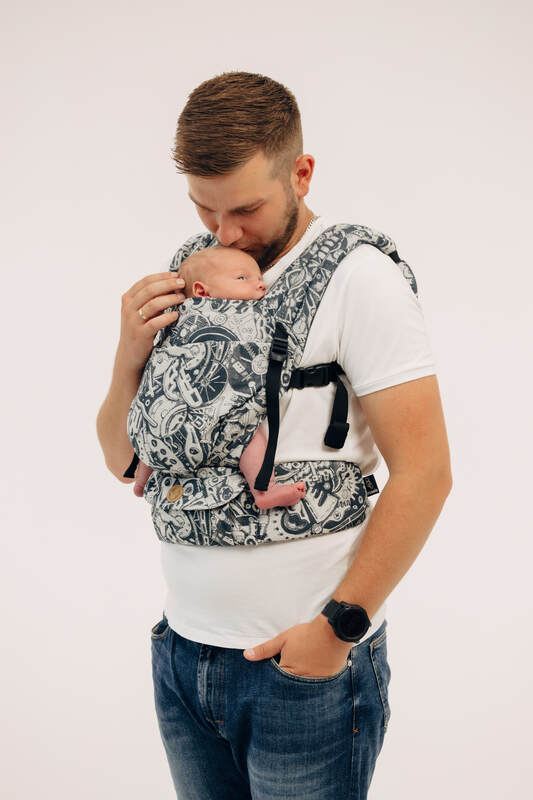 LennyLight Carrier, jacquard weave 100% cotton - CLOCKWORK - FIX IT