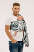 Ring Sling, Jacquard Weave (100% cotton), with gathered shoulder - CLOCKWORK - FIX IT - standard 1.8m