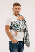 Ring Sling, Jacquard Weave (100% cotton), with gathered shoulder - CLOCKWORK - FIX IT - standard 1.8m - Woven Baby    ring_slings    #