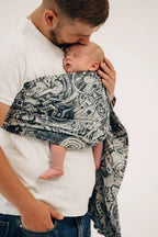 Ring Sling, Jacquard Weave (100% cotton), with gathered shoulder - CLOCKWORK - FIX IT - standard 1.8m - Woven Baby    ring_slings    #