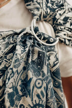 Ring Sling, Jacquard Weave (100% cotton), with gathered shoulder - CLOCKWORK - FIX IT - standard 1.8m - Woven Baby    ring_slings    #