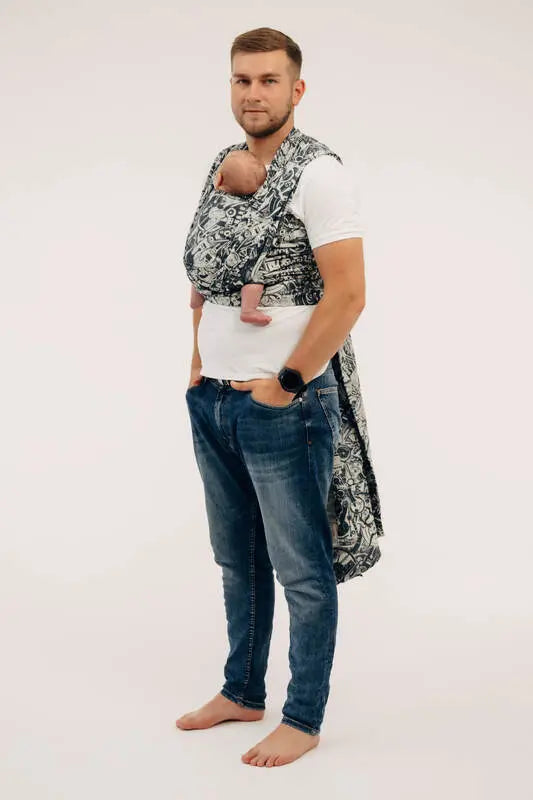 Baby Wrap, Jacquard Weave (100% cotton) - CLOCKWORK - FIX IT - Woven Baby XS - 4   long_woven_wraps    #