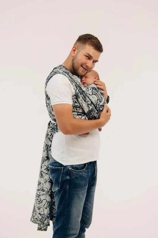 Baby Wrap, Jacquard Weave (100% cotton) - CLOCKWORK - FIX IT - Woven Baby XS - 4   long_woven_wraps    #