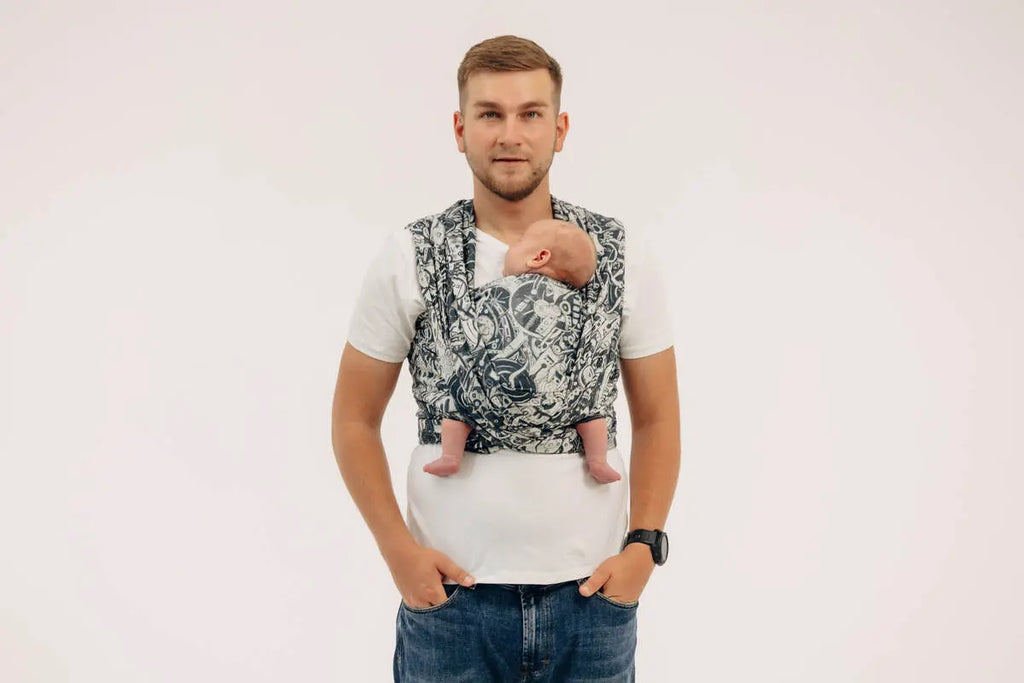 Baby Wrap, Jacquard Weave (100% cotton) - CLOCKWORK - FIX IT - Woven Baby XS - 4   long_woven_wraps    #