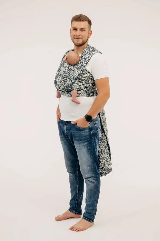 Baby Wrap, Jacquard Weave (100% cotton) - CLOCKWORK - FIX IT - Woven Baby XS - 4   long_woven_wraps    #