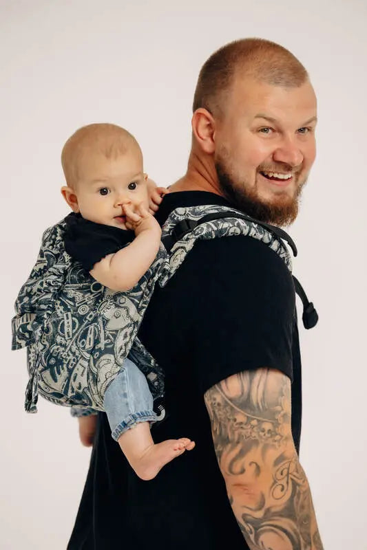 Lenny Buckle Onbuhimo PRO baby carrier, jacquard weave (100% cotton) - CLOCKWORK - FIX IT - Woven Baby Size - Standard-Size - Toddler   buckle_onbu_pro_carriers    #
