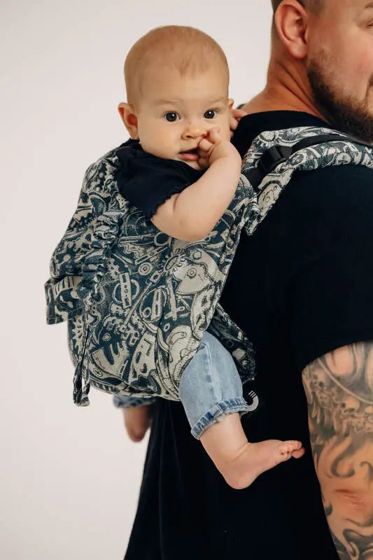 Lenny Buckle Onbuhimo PRO baby carrier, jacquard weave (100% cotton) - CLOCKWORK - FIX IT - Woven Baby Size - Standard-Size - Toddler   buckle_onbu_pro_carriers    #
