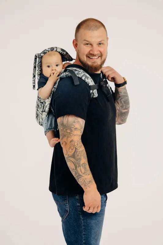 Lenny Buckle Onbuhimo PRO baby carrier, jacquard weave (100% cotton) - CLOCKWORK - FIX IT - Woven Baby Size - Standard-Size - Toddler   buckle_onbu_pro_carriers    #