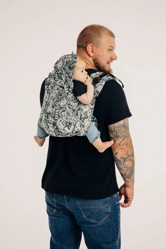 Lenny Buckle Onbuhimo PRO baby carrier, jacquard weave (100% cotton) - CLOCKWORK - FIX IT - Woven Baby Standard   buckle_onbu_pro_carriers    #