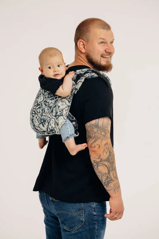 Lenny Buckle Onbuhimo PRO baby carrier, jacquard weave (100% cotton) - CLOCKWORK - FIX IT - Woven Baby Standard   buckle_onbu_pro_carriers    #