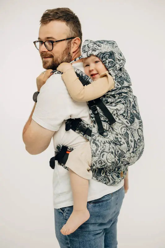 LennyPreschool Carrier, jacquard weave (100% cotton) - CLOCKWORK - FIX IT - Woven Baby Preschool   lenny_preschool    #