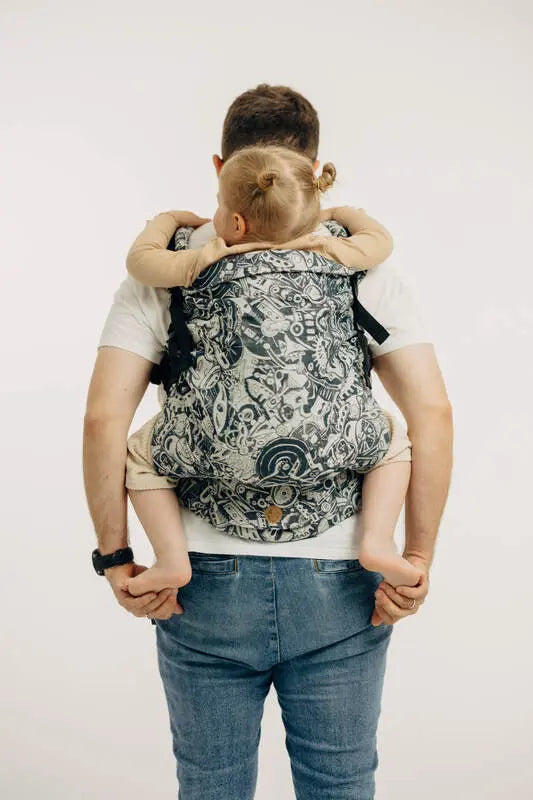 LennyPreschool Carrier, jacquard weave (100% cotton) - CLOCKWORK - FIX IT - Woven Baby Preschool   lenny_preschool    #