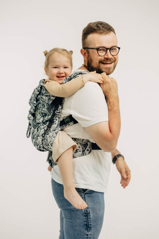 LennyPreschool Carrier, jacquard weave (100% cotton) - CLOCKWORK - FIX IT