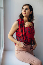 Baby Wrap, Jacquard Weave, (45% merino wool, 32% combed cotton, 23% mulberry silk) - EXPERIMENT no. 38 - Woven Baby M - 6   long_woven_wraps    #