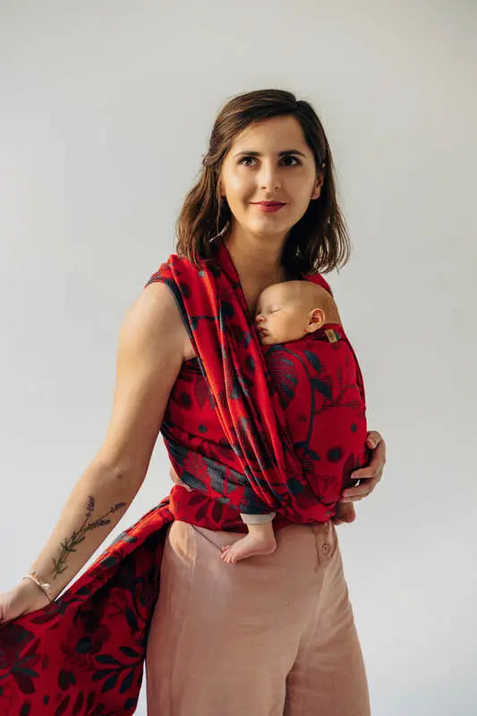 Baby Wrap, Jacquard Weave, (45% merino wool, 32% combed cotton, 23% mulberry silk) - EXPERIMENT no. 38 - Woven Baby Size - M   long_woven_wraps    #