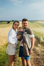 Ring Sling, Chevron Weave, with gathered shoulder (100% linen) - ARROW - WOOD - standard 1.8m - Woven Baby    ring_slings    #