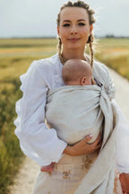 Ring Sling, Chevron Weave, with gathered shoulder (100% linen) - ARROW - WHISPER - standard 1.8m - Woven Baby    ring_slings    #