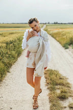 Ring Sling, Chevron Weave, with gathered shoulder (100% linen) - ARROW - WHISPER - standard 1.8m - Woven Baby    ring_slings    #