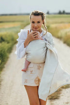 Ring Sling, Chevron Weave, with gathered shoulder (100% linen) - ARROW - WHISPER - standard 1.8m - Woven Baby    ring_slings    #