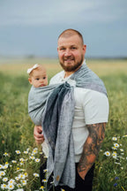 Ring Sling, Chevron Weave, with gathered shoulder (100% linen) - ARROW - WAVE - standard 1.8m - Woven Baby    ring_slings    #