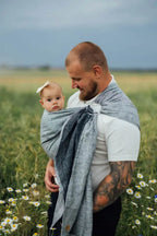 Ring Sling, Chevron Weave, with gathered shoulder (100% linen) - ARROW - WAVE - standard 1.8m - Woven Baby    ring_slings    #