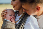 Baby Wrap, chevron weave (100% linen) - ARROW - WOOD (grade B) - Woven Baby S - 5   long_woven_wraps    #