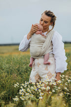 Baby Wrap, chevron weave (100% linen) - ARROW - WHISPER (grade B) - Woven Baby M - 6   long_woven_wraps    #